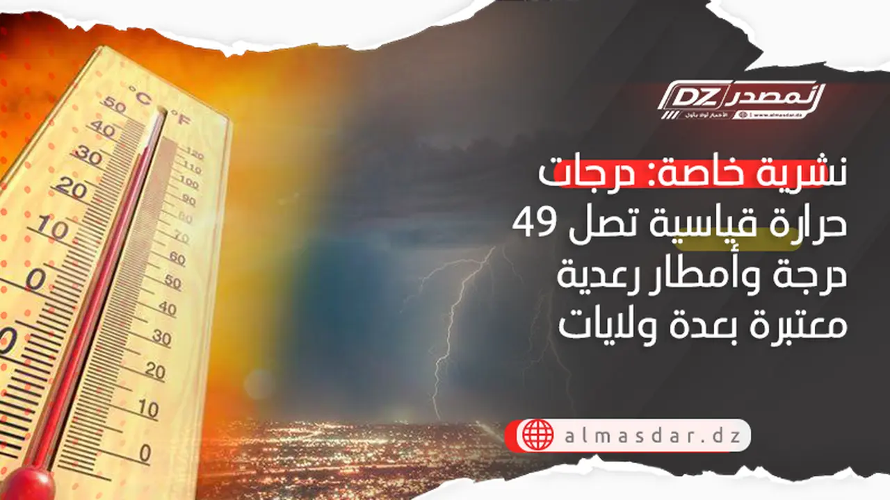 درجات حرارة قياسية تصل 49 درجة مع أمطار رعدية في عدة ولايات